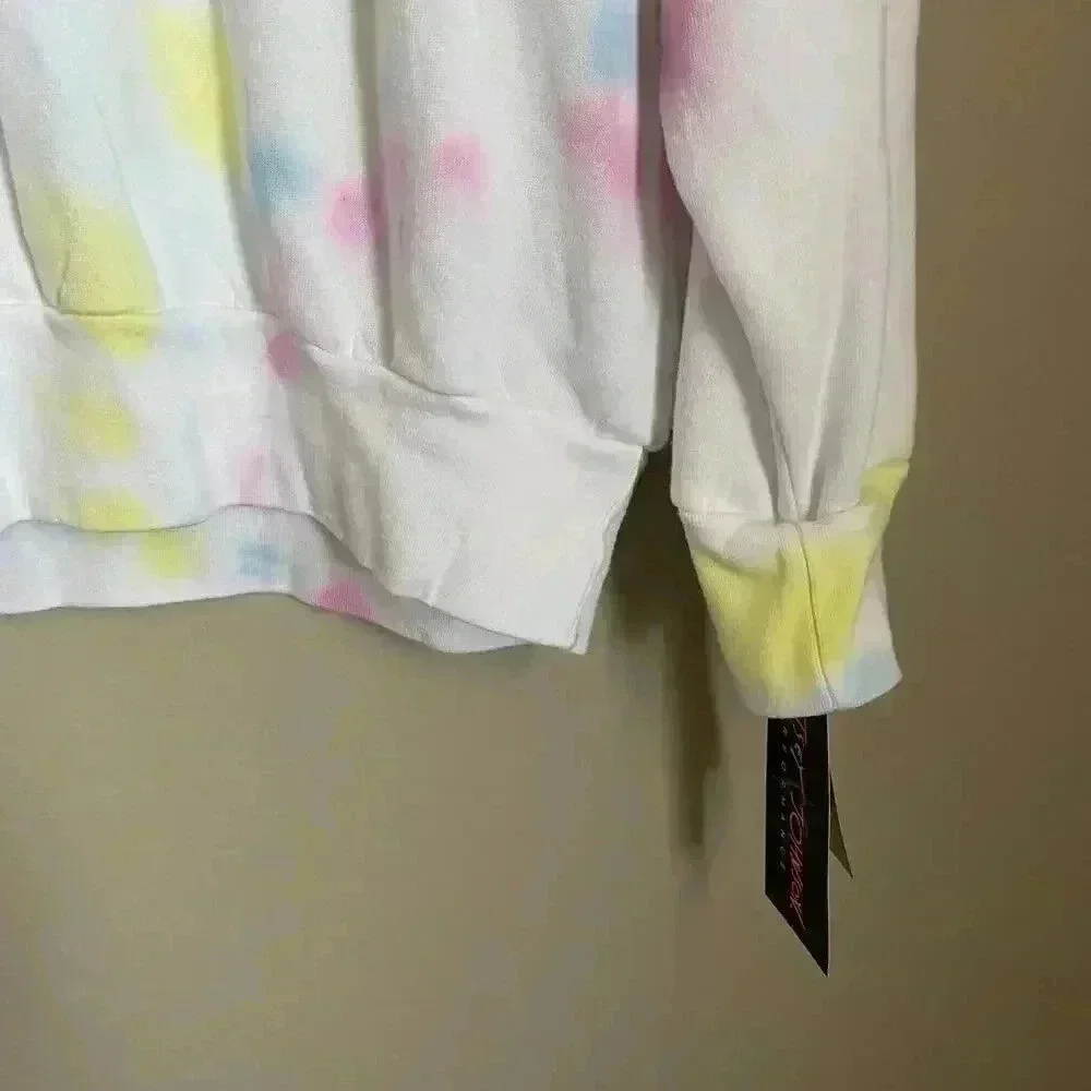 Betsey Johnson Angled Tie Dye Sweatshirt White‎ XS